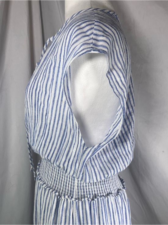 Rails Ashlyn Fremont Stripe Cap Sleeve Tiered Midi Dress Blue/White Size Med - Picture 7 of 11